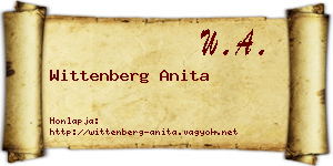 Wittenberg Anita névjegykártya